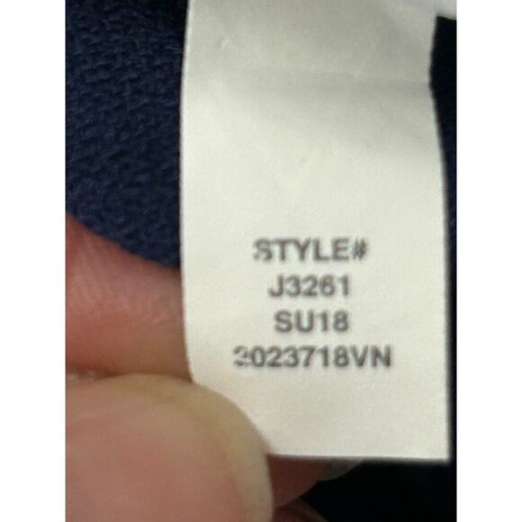 Madewell Jumpsuit Womens Size 2 Navy Blue Smocked Button-Front Wide Leg Cropped - Picture 12 of 16